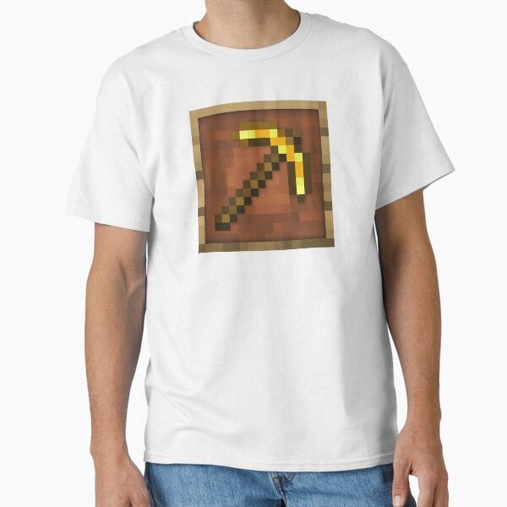 Gold Pickaxe Item Frame Minecraft Tshirt Gold Pickaxe Item Frame Minecraft Tshirt